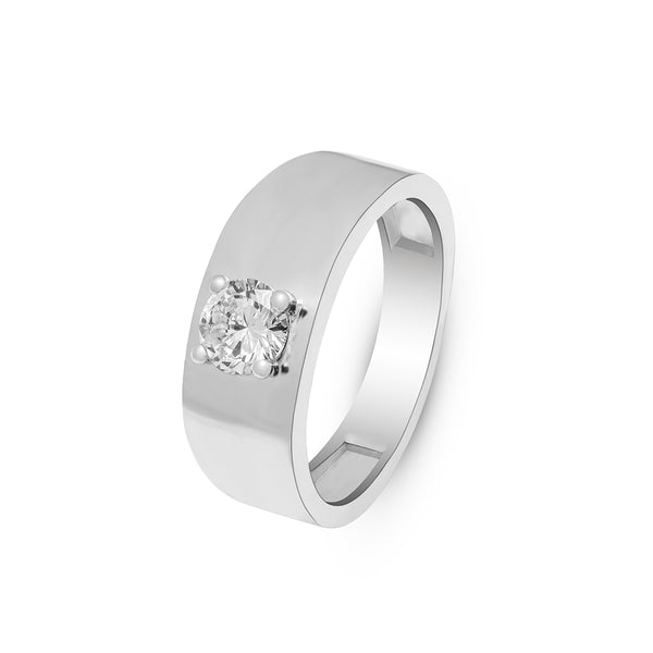 Lab Grown Diamond Men’s Ring 0.39 CT, 2.77g in 925 Silver with Palladium – IGI Certified, BIS Hallmarked, Durable Everyday & Occasion Wear by New Age Diamonds
