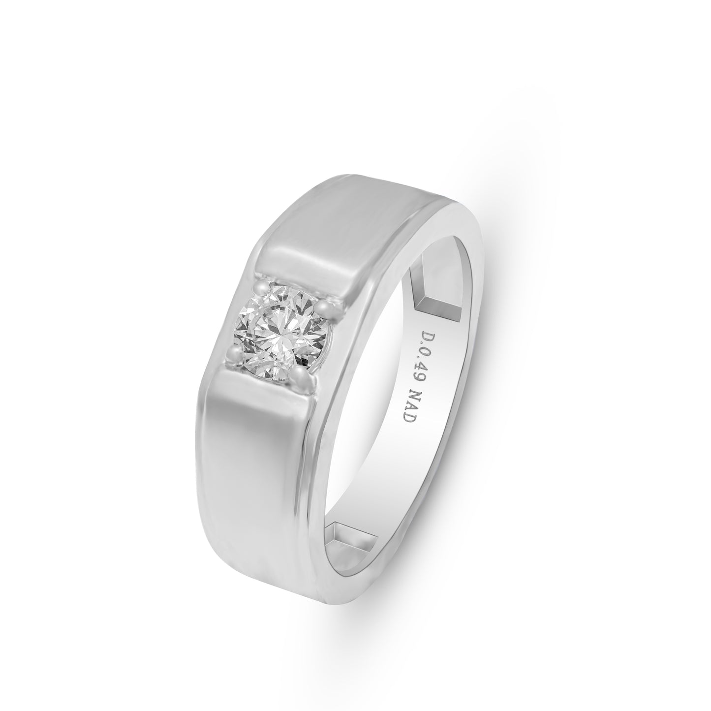 Lab Grown Diamond Men’s Ring 0.49 CT, 4.95g in 925 Silver with Palladium – IGI Certified, Hallmarked, Elegant Everyday & Occasion Wear by New Age Diamonds