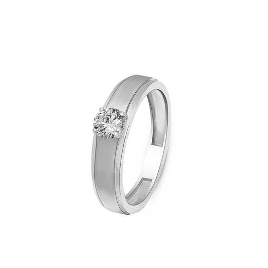 Men’s Lab Grown Diamond Ring 0.31 CT, 1.98 gm in 925 Silver with Palladium – IGI Certified, BIS Hallmarked, Durable Everyday & Occasion Wear by New Age Diamonds