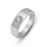 Men’s Solitaire Lab Grown Diamond Ring (0.60 Ct) in 925 Sterling Silver with Palladium | Certified Engagement & Wedding Band | Hallmarked | 4.06 gms | By New Age Diamonds