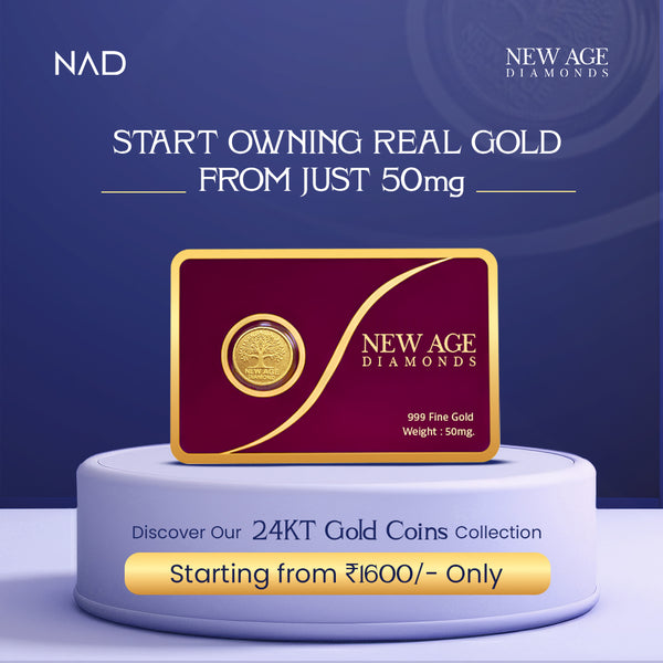 50 mg 24KT 999 Fine Gold Coin - Perfect Diwali Gift
