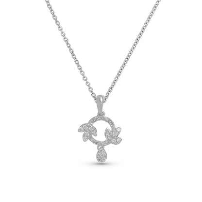 Botanical Bloom Lab Grown Diamond Pendant in 92.5 Silvadium – Elegant Floral Design| 0.20 ct, 2.79 g Hallmarked & IGI Certified