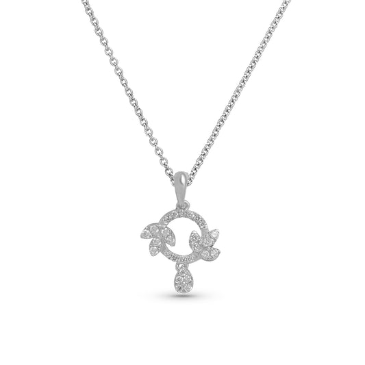Botanical Bloom Lab Grown Diamond Pendant in 92.5 Silvadium – Elegant Floral Design| 0.20 ct, 2.79 g Hallmarked & IGI Certified