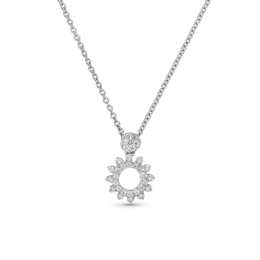Lab Grown Diamond Sunburst Pendant 0.16 CT VS1  in 925 Silvadium (Silver + Palladium), 3.12g – IGI Certified, Hallmarked, Elegant & Durable Everyday Jewelry with Lifetime Plating Warranty