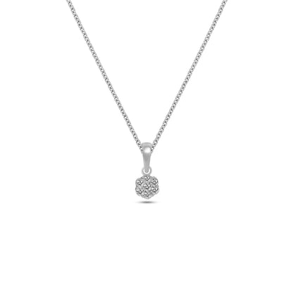 Lab Grown Diamond Round  Pendant 0.16 CT VS1  in 925 Silvadium (Silver + Palladium) 3.12g, IGI Certified, BIS Hallmarked, Elegant & Durable Everyday Jewelry with Lifetime Plating Warranty by New Age Diamonds