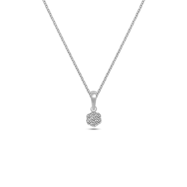 Lab Grown Diamond Round  Pendant 0.16 CT VS1  in 925 Silvadium (Silver + Palladium) 3.12g, IGI Certified, BIS Hallmarked, Elegant & Durable Everyday Jewelry with Lifetime Plating Warranty by New Age Diamonds