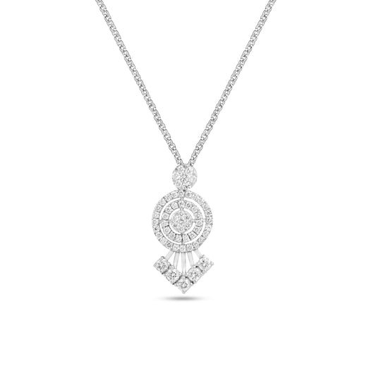 Lab Grown Diamond Radiance Round Cluster Pendant, 0.16 CT VS1  in 925 Silvadium (Silver + Palladium), 3.12g – IGI Certified, BIS Hallmarked, Elegant & Durable Everyday Jewelry with Plating Warranty by New Age Diamonds