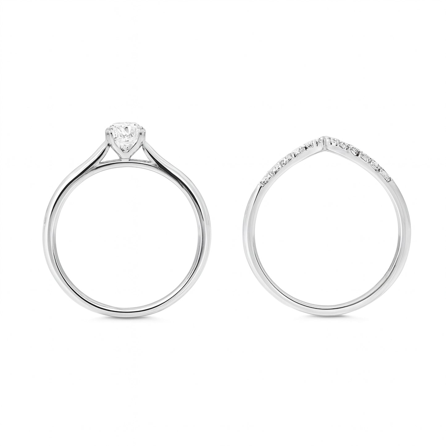 Lab Grown Diamond 0.72 CT Pear-Shaped Ring in 925 Silver with Palladium (Silvadium), 3.2g– IGI Certified, Hallmarked, Modern Minimalist Design