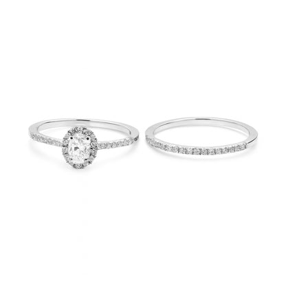 Lab Grown Diamond  0.68 CT, VS1  Oval Band Ring – Made with Silvadium (92.5 Silver + Palladium), 3.25g – Hallmarked & IGI Certified – New Age Diamond Jewelry