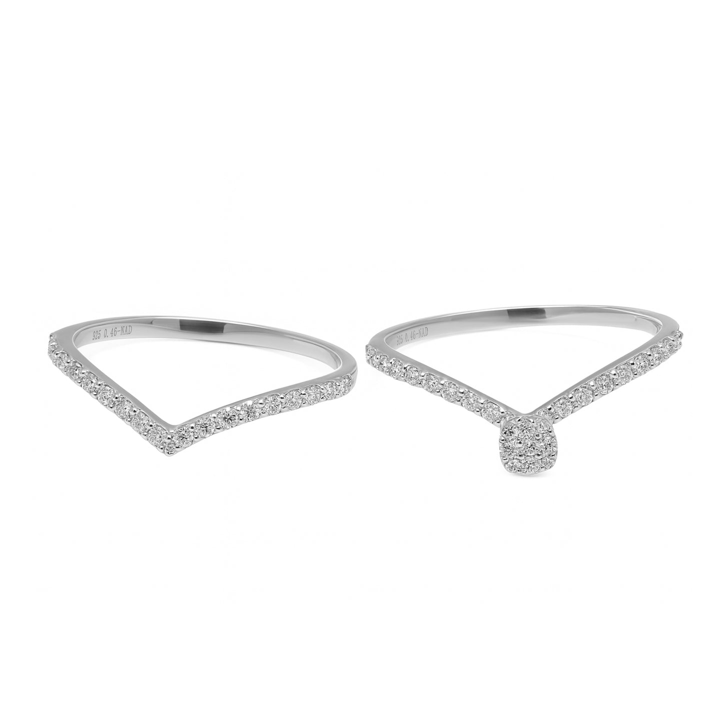 Lab Grown Diamond 0.65 CT, VS1, V-shaped Silvadium (92.5 Silver + Palladium) Ring,3.40g IGI Certified & Hallmarked