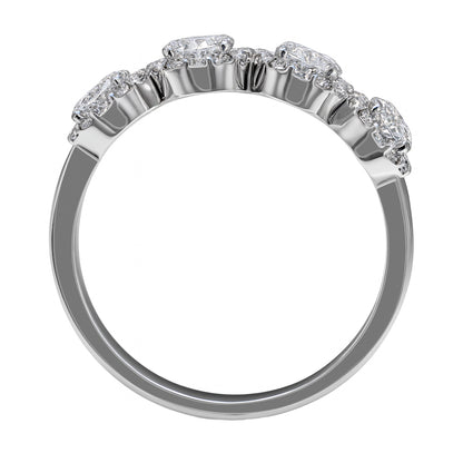 1.61 CT, VS1 IGI Certified Lab Grown Diamond Oval Cut Halo Ring in 92.5 Silver with Palladium (Silvadium) - Engagement, Anniversary & Wedding Band Jewelry for Women