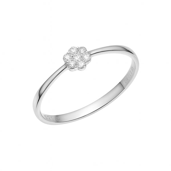 0.11CT VS1 ,Lab-Grown Diamond Ring in Silvadium (Silver 92.5 + Palladium) 0.74gm, Hallmarked & Certified, Lightweight Daily Wear Women’s Ring