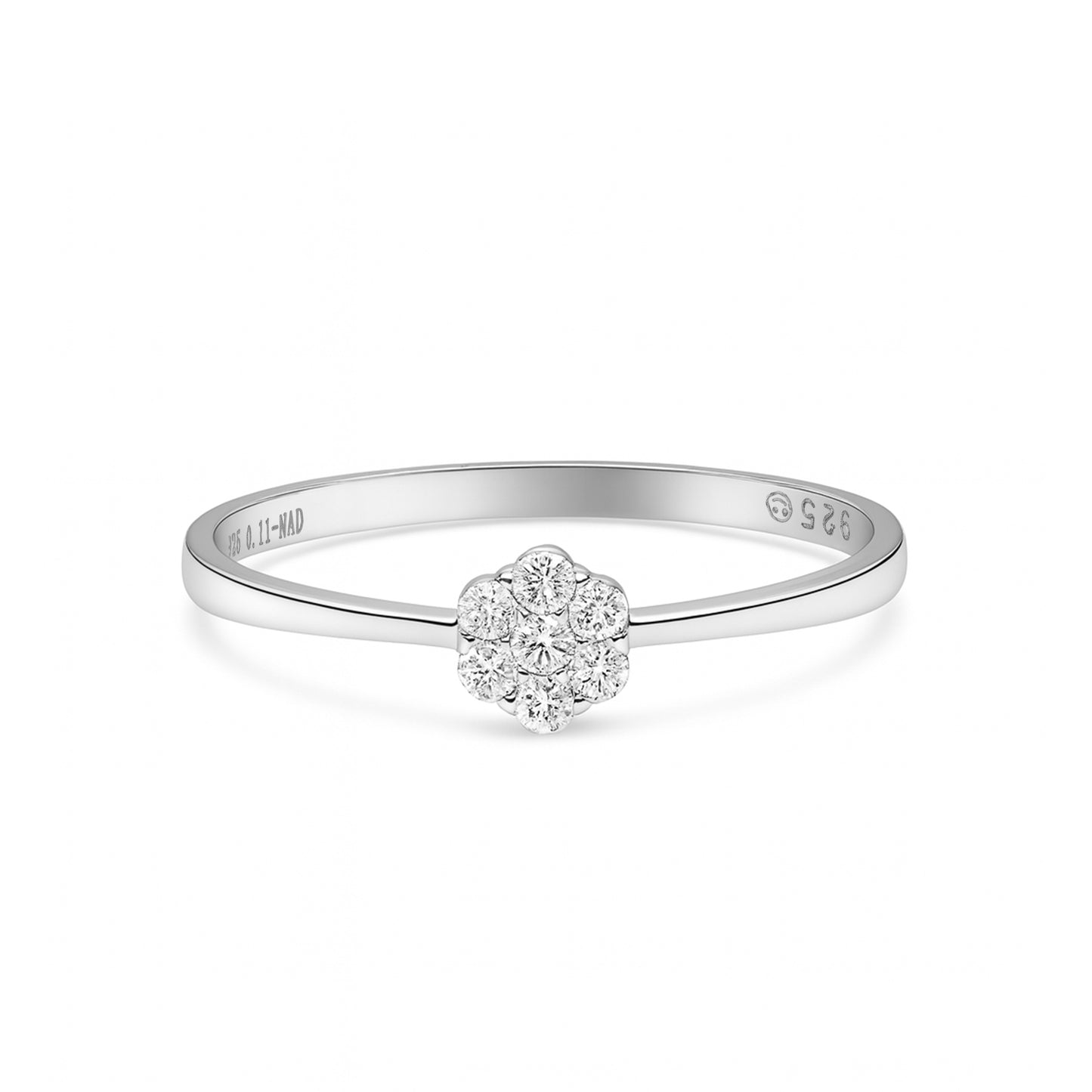 0.11CT VS1 ,Lab-Grown Diamond Ring in Silvadium (Silver 92.5 + Palladium) 0.74gm, Hallmarked & Certified, Lightweight Daily Wear Women’s Ring