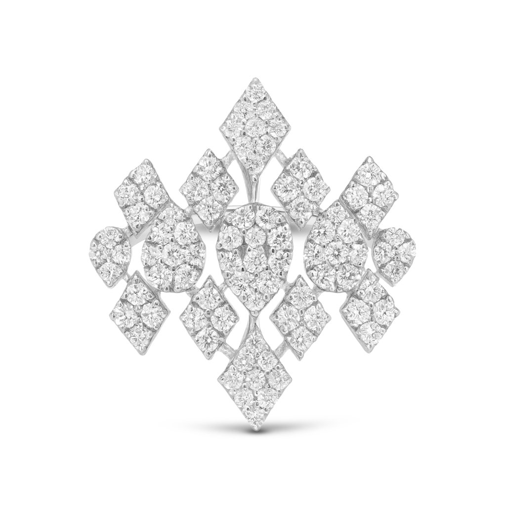 0.86 CT, VS1 IGI Certified Lab Grown Diamond Triangle Ring  in 92.5 Silver with Palladium (Silvadium), 2.02g - Hallmarked & Certified Women’s Statement Jewelry by New Age Diamonds