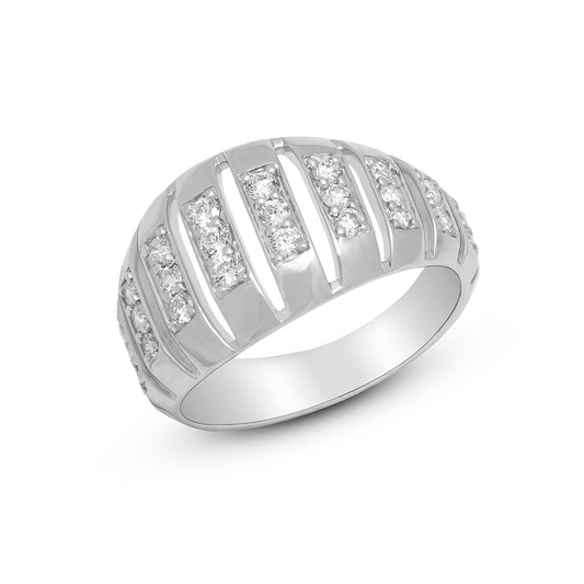 0.59 CT, VS1 IGI Certified Lab Grown Diamond Band Ring in 92.5 Silver with Palladium (Silvadium) - Ideal as a Cocktail Ring, Anniversary Gift, Wedding Band, or Fashion Statement Piece By New Age Diamonds