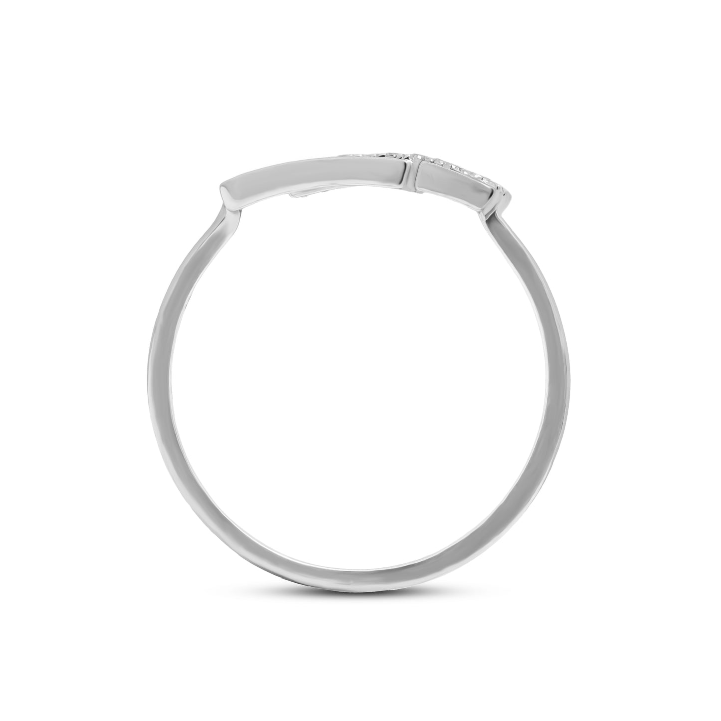 0.11 CT, VS1 IGI Certified Lab Grown Diamond Geometric Open Frame Ring in 92.5 Silver with Palladium (Silvadium) - Elegant and Modern Minimalis Ring By New Age Diamonds