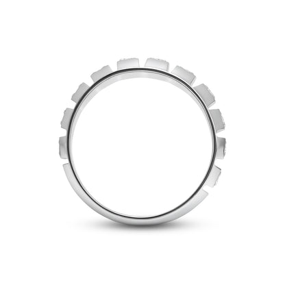 0.59 CT, VS1 IGI Certified Lab Grown Diamond Band Ring in 92.5 Silver with Palladium (Silvadium) - Ideal as a Cocktail Ring, Anniversary Gift, Wedding Band, or Fashion Statement Piece By New Age Diamonds