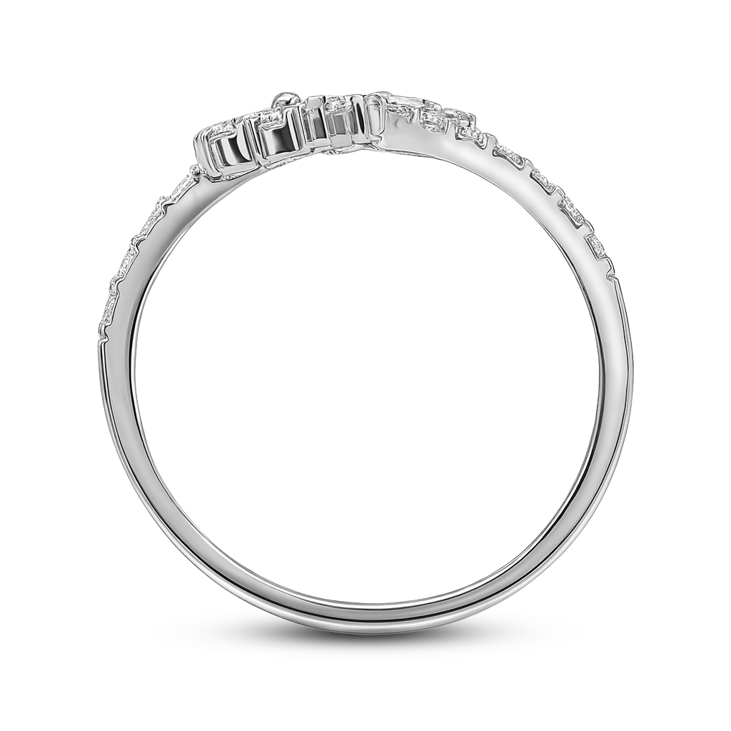 0.54 CT, VS1 IGI Certified Lab Grown Diamond Flower Ring in 92.5 Silver with Palladium (Silvadium) - Hallmarked | Adjustable Floral Design By New Age Diamonds