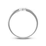 0.15 CT, VS1 IGI Certified Lab Grown Diamond Geometric Ring in 92.5 Silver with Palladium (Silvadium) - Hallmarked | Modern Square Design By New Age Diamonds