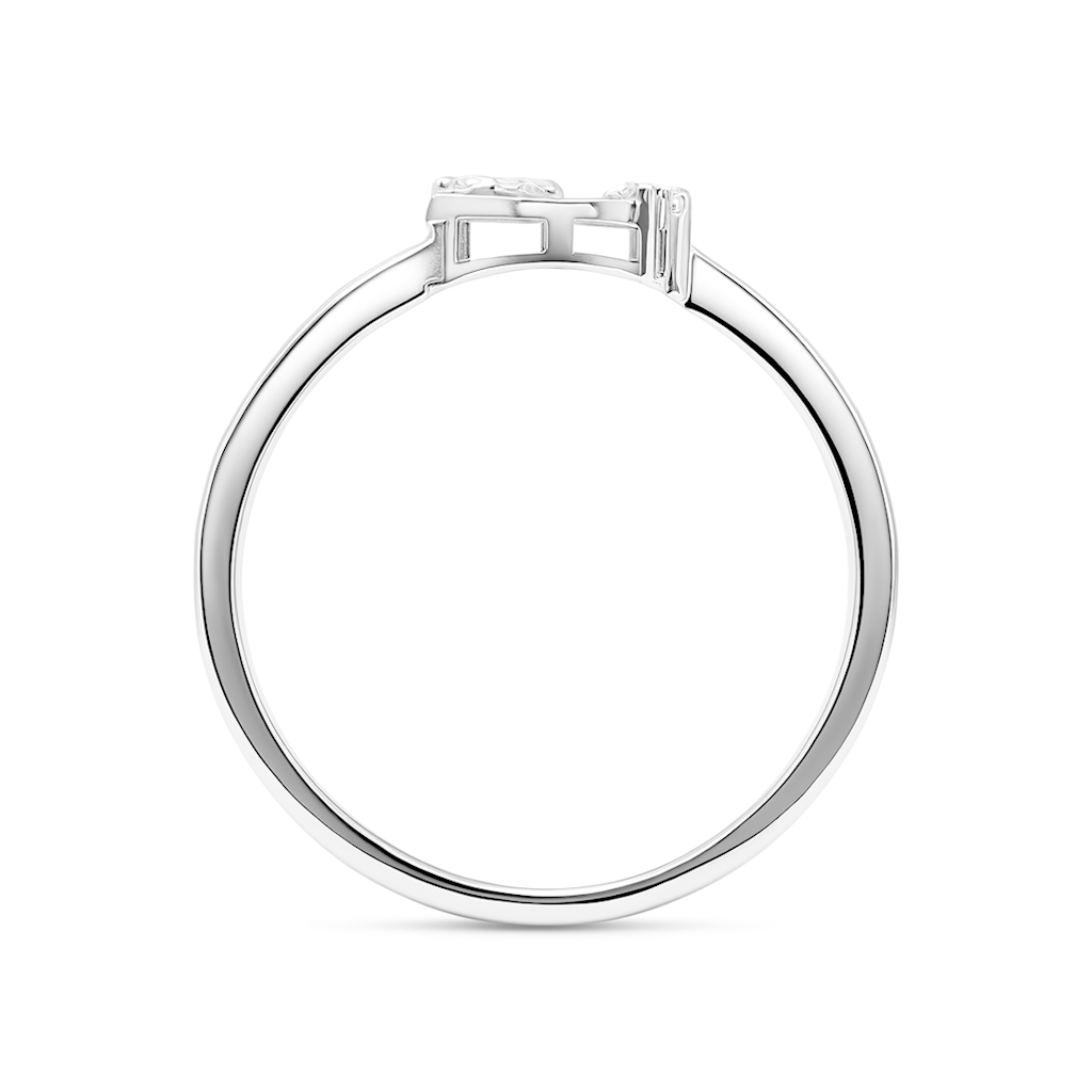 0.07 CT, VS1 Lab Grown Diamond Infinity Ringin 92.5 Silver with Palladium (Silvadium) - IGI Certified, Hallmarked | Elegant Loop Design