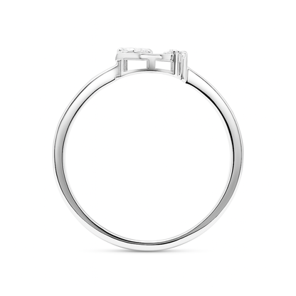 0.07 CT, VS1 Lab Grown Diamond Infinity Ringin 92.5 Silver with Palladium (Silvadium) - IGI Certified, Hallmarked | Elegant Loop Design