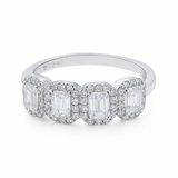 1.12 CT, VS1 IGI Certified Lab Grown Emerald Cut Diamond Halo Ring in 92.5 Silver with Palladium (Silvadium) -Hallmarked | Sustainable Diamond Band By New Age Diamonds