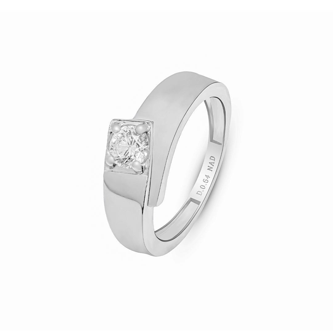 Men’s Lab Grown Diamond Ring, 0.64CT in 925 Sterling Silver with Palladium | IGI Certified Solitaire Engagement Band | BIS Hallmarked | Everyday & Occasion Wear | Lifetime Plating by New Age Diamonds