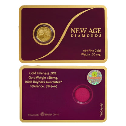 50 mg 999 Fine Gold Coin - Perfect Diwali Gift