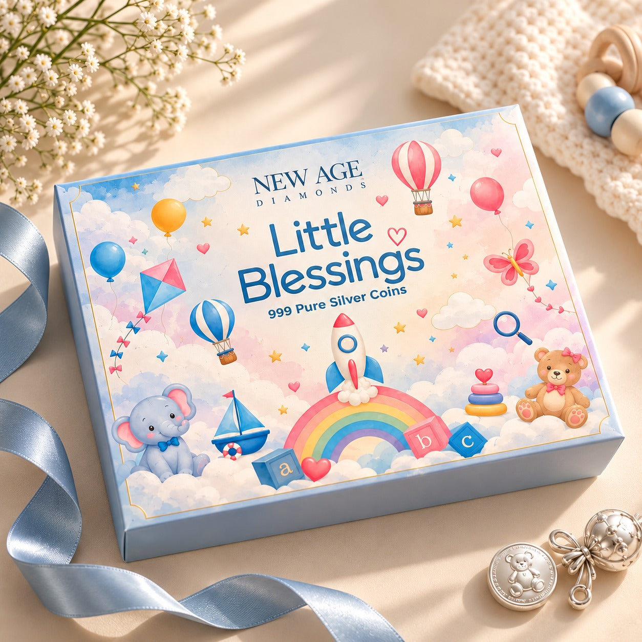 Little Blessings – 20 Gram 999 Pure Silver Baby Gift Coin Set | 2.5 Gram Each