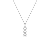 Elegant Diamond Infinity Pendant Necklace in 92.5 Silvadium – 0.15 Ct, 2.72 g Hallmarked & IGI Certified