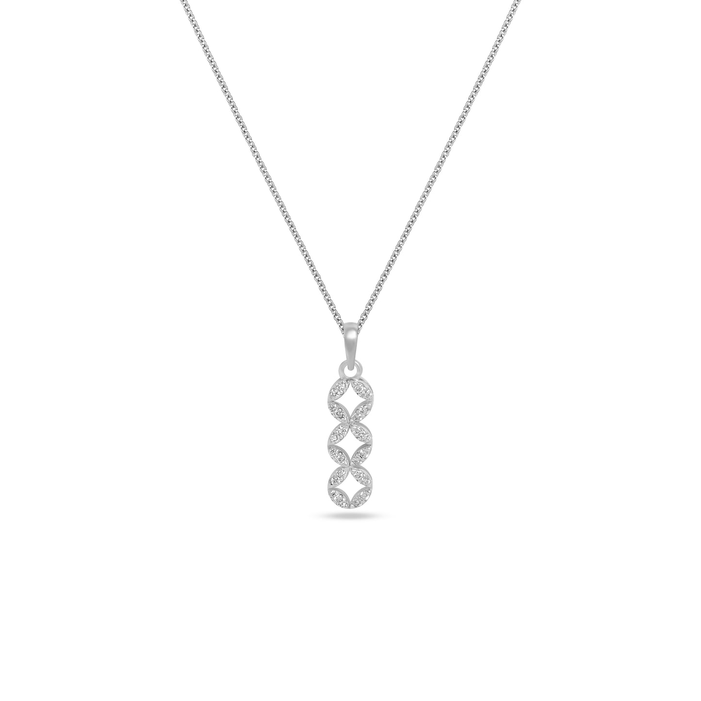 Elegant Diamond Infinity Pendant Necklace in 92.5 Silvadium – 0.15 Ct, 2.72 g Hallmarked & IGI Certified