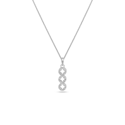 Elegant Diamond Infinity Pendant Necklace in 92.5 Silvadium – 0.15 Ct, 2.72 g Hallmarked & IGI Certified