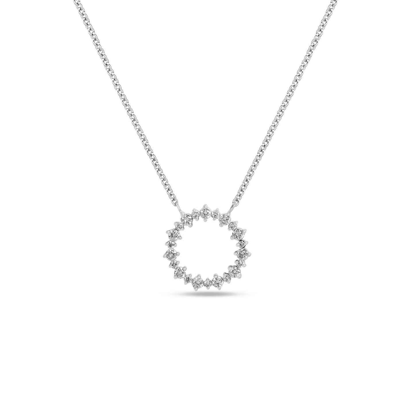 Radiant Circle Lab-Grown Diamond Pendant in 92.5 Silvadium – 0.44 Ct,2.87 g Hallmarked  & IGI Certified