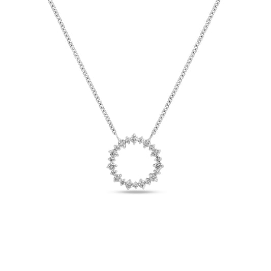 Radiant Circle Lab-Grown Diamond Pendant in 92.5 Silvadium – 0.44 Ct,2.87 g Hallmarked  & IGI Certified