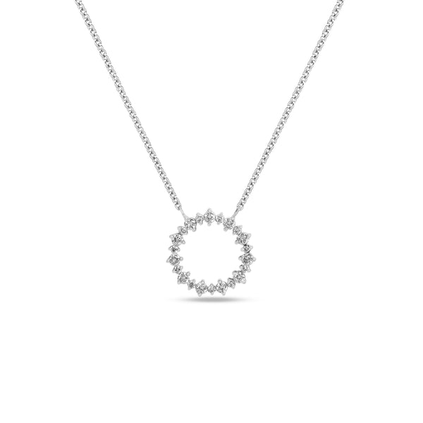 Radiant Circle Lab-Grown Diamond Pendant in 92.5 Silvadium – 0.44 Ct,2.87 g Hallmarked  & IGI Certified