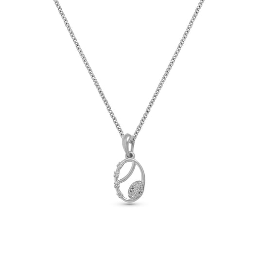 0.16 CT VS1 Hallmarked & IGI Certified Round Cut Lab-Grown Diamond Oval Pendant in 925 Silvadium (Silver + Palladium) – Elegant & Durable Everyday Wear Jewelry for Women