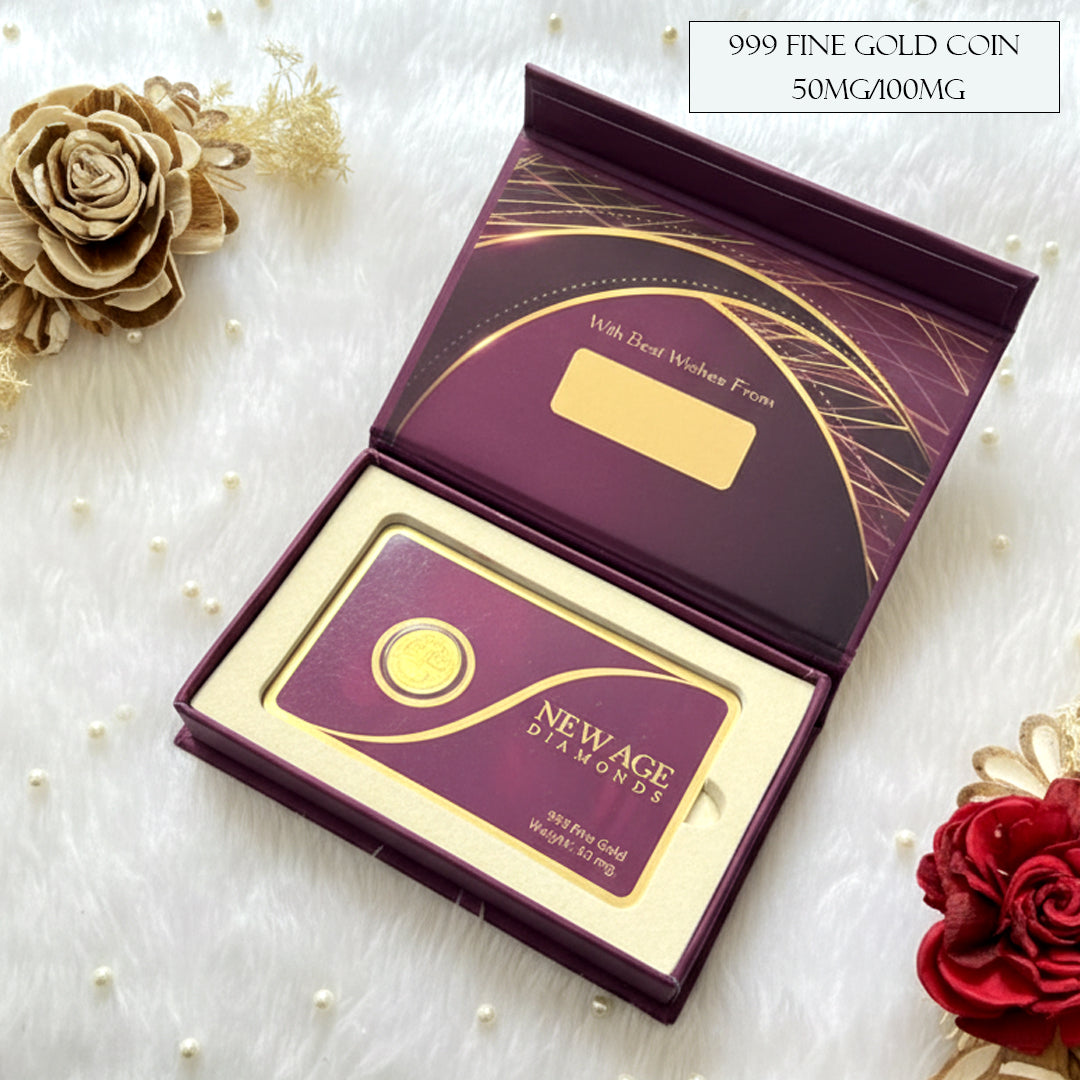 100 mg 999 Fine Gold Coin - Tree of Life Design for Diwali
