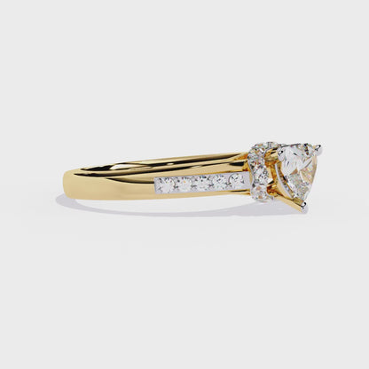Radiant Heart: 14k Gold Heart Ring with 0.49ct Diamond