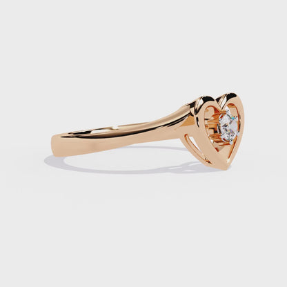 Luxurious Love: 0.10ct Diamond Ring with 14k Gold Valentine's Day Ring
