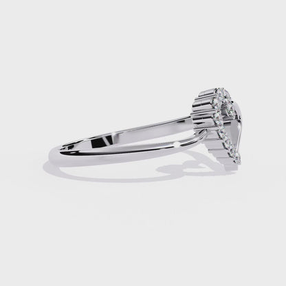 0.08 CT Lab Grown Diamond Heart Ring in 14K Rose Gold, IGI Certified