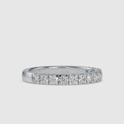 Subtle Sparkle:Lab Grown Diamond 0.67 ct Half Eternity Ring in 14kt Gold