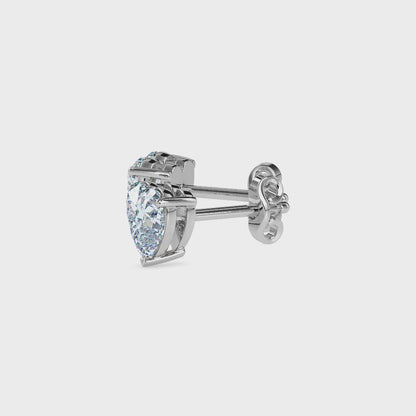 2 CT Heart-Shaped Diamond Stud Earrings (1 CT Each) in 14K Gold – Romantic & Timeless Sparkle
