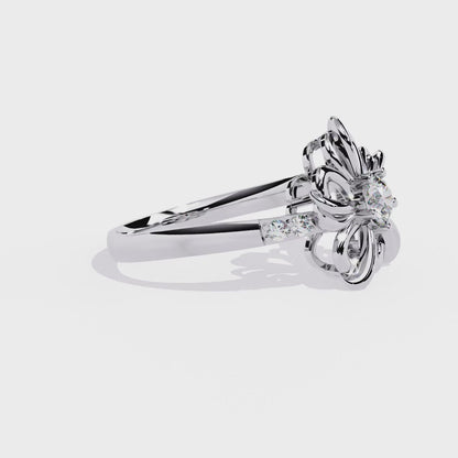 Dazzling 0.28ct Diamond Flower Ring in 14k Gold