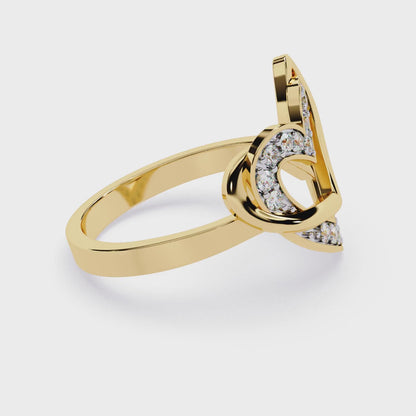 Forever Entwined: 0.23ct  Lab Grown Diamond Ring with Double Heart Design