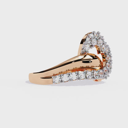 Love's Embrace: 14k Gold Ring with 0.67ct Diamonds