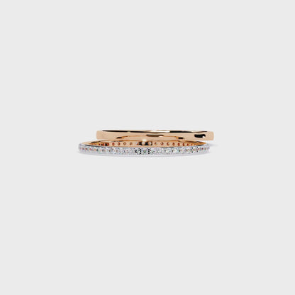 Double Band Lab Grown  Diamond Ring in 14k Gold