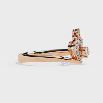 Double Heartbeat: 0.18ct  Lab Grown Diamond Ring in 14k Gold