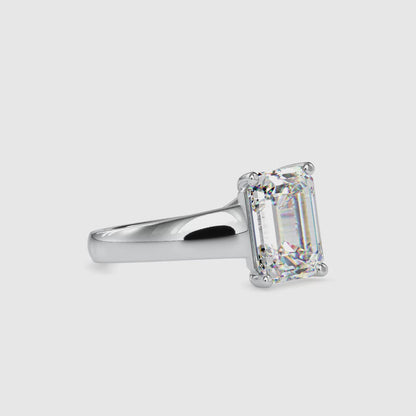 1.02 CT Lab Grown Emerald Cut Diamond Ring in 14K Rose Gold, IGI Certified