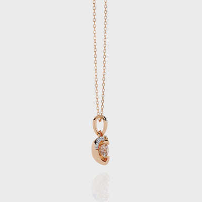 Gold Heart Pendant with 0.27 Carat Diamond without chain
