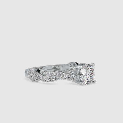 Lab Grown Diamonds with 1 CT Center Solitaire, 0.52 CT Side Diamonds (1.52 CT),Twisted Shank Engagement Ring in 14K Gold- IGI Certified & Customizable